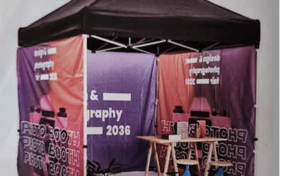 Tonnelle publicitaire imprimée et personnalisée – intérieur ou extérieur